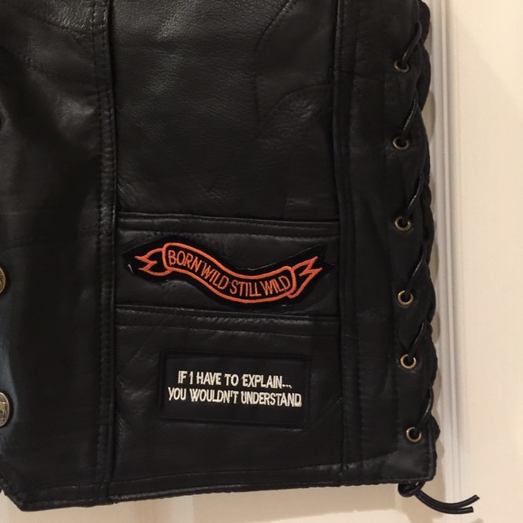 NWT Diamond Plate leather biker vest - Picture 4 of 7